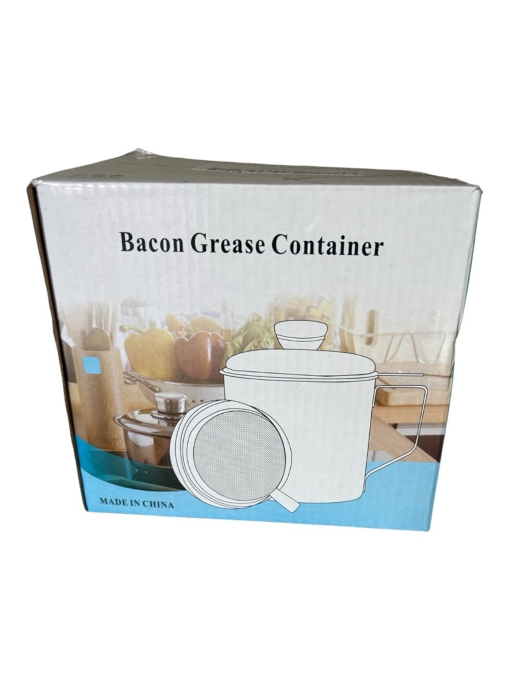 Bacon Grease Container - Black Stainless Steel